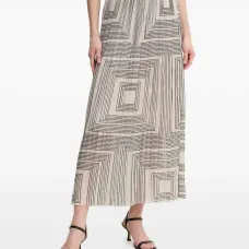 Геометрическая плиссированная юбка миди Геометрическая плиссированная юбка миди