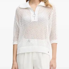 Поло-топ из сетки на молнии Поло-топ из сетки на молнии