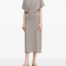 Платье миди в полоску