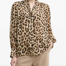 Блузка с леопардовым принтом и бантом Блузка с леопардовым принтом и бантом