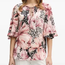 Блузка с цветочным принтом и оборками