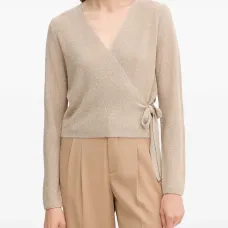 Вязаное изделие с V-образным вырезом и завязкой Вязаное изделие с V-образным вырезом и завязкой
