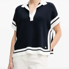 Топ в полоску с воротником