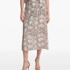 Миди-юбка с рисунком под змеиную кожу