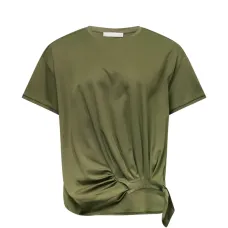 Футболка из хлопка с узлом и блеском Футболка из хлопка с узлом и блеском