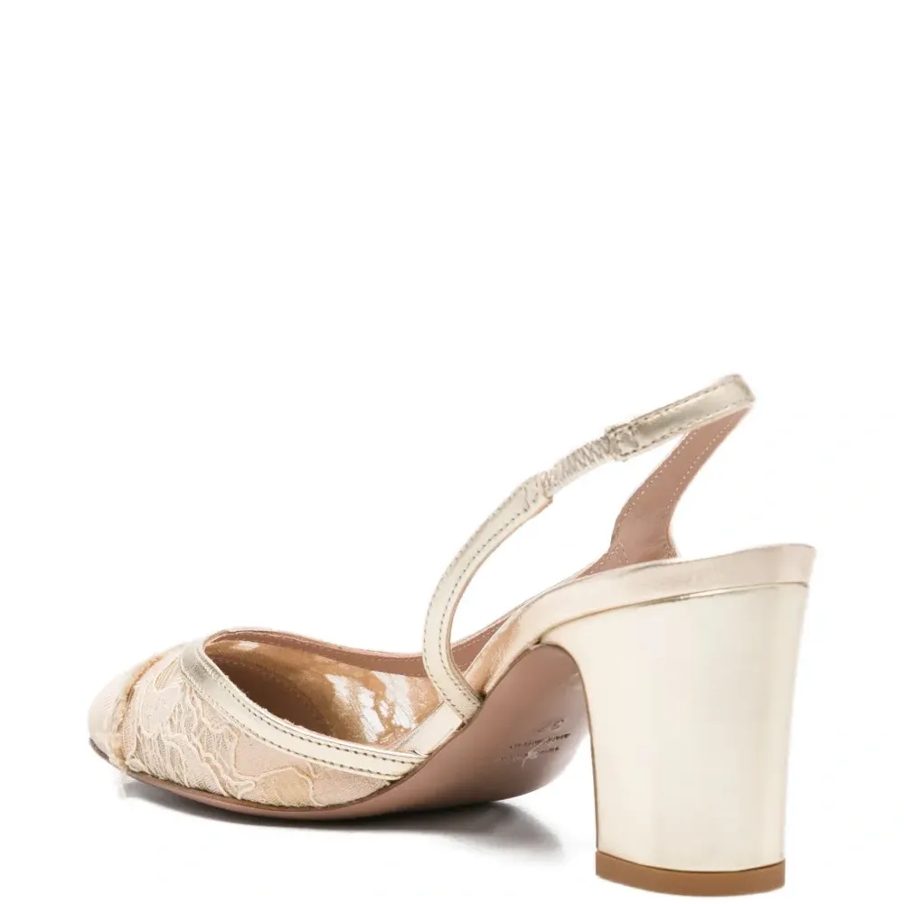 Босоножки с открытой пяткой из кружева