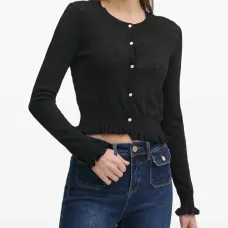 Кардиган с оборками и узором