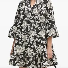 Платье миди с цветочным принтом