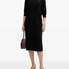 Миди-платье с поясом на талии