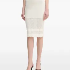 Юбка с зубчатым краем и ажурной вязкой