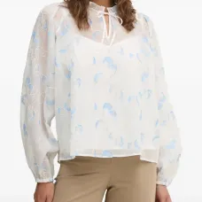 Блузка с цветочным принтом и оборками