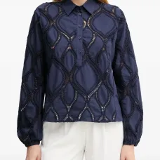 Рубашка Nolin с ажурной отделкой и воротником Рубашка Nolin с ажурной отделкой и воротником