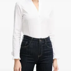 Рубашка с V-образным вырезом и оборками на манжетах MMHassie Рубашка с V-образным вырезом и оборками на манжетах MMHassie