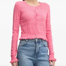 Кардиган с оборками и узором