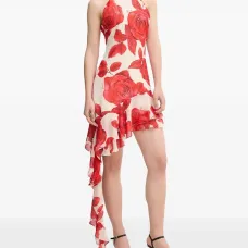 Мини-платье с цветочным принтом