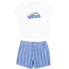Набор из двух предметов: комплект с шортами в полоску и деталями в виде автомобилей Набор из двух предметов: комплект с шортами в полоску и деталями в виде автомобилей