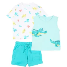 Набор из трёх хлопковых шортов с пальмовым принтом Набор из трёх хлопковых шортов с пальмовым принтом