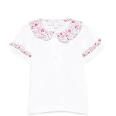 Поло с цветочной отделкой