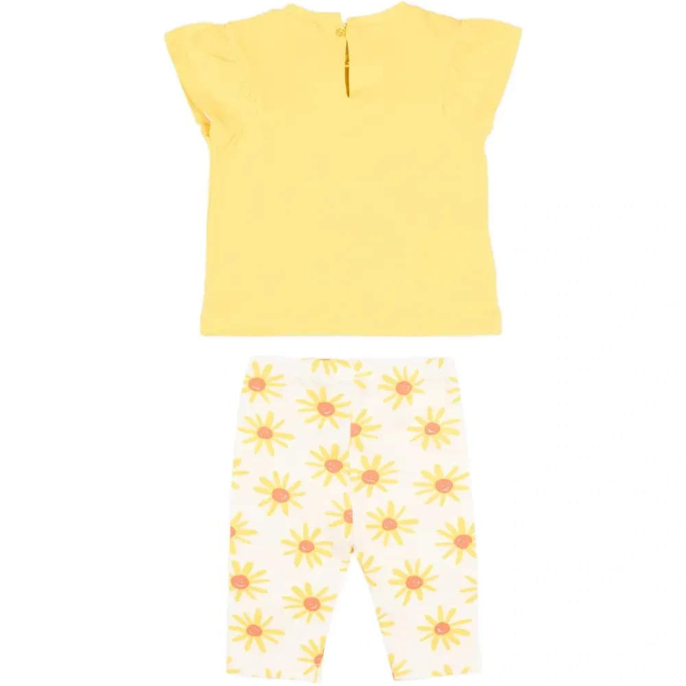 Комплект с леггинсами с цветочным принтом и оборками