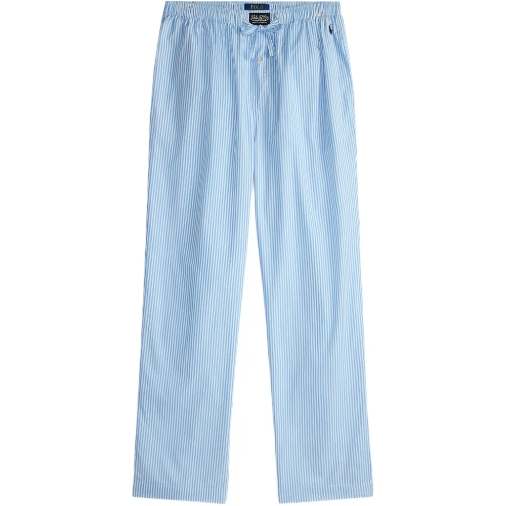 Домашние брюки в полоску с завязками