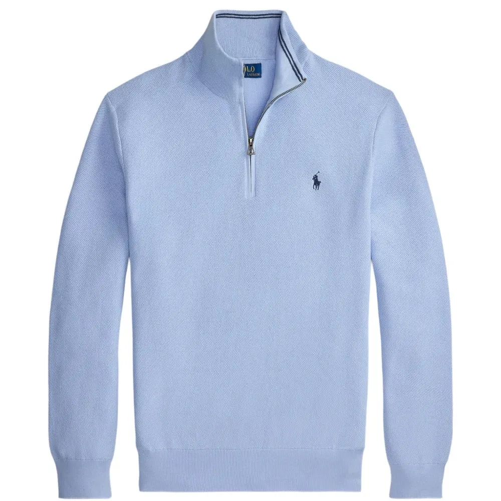 Вязаный свитер с молнией и воротником-стойкой