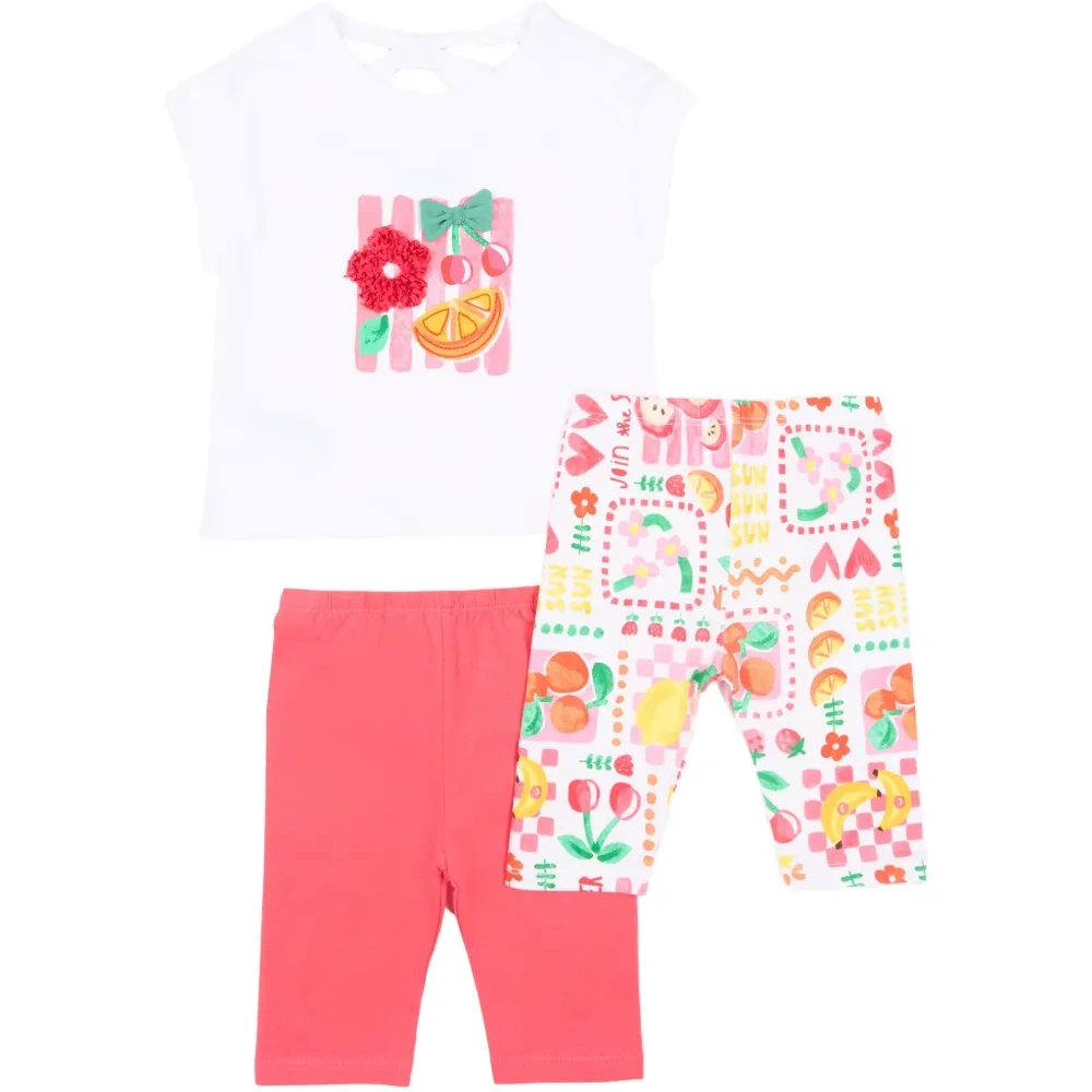 Комплект из футболки с аппликацией и леггинсов (три предмета)