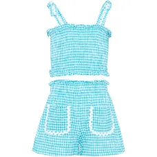 Комплект из шорт с оборками и принтом «в клетку гингем»