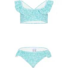 Купальник с оборками в клетку "виши" Купальник с оборками в клетку "виши"