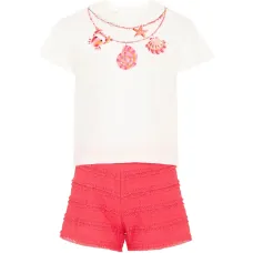 Комплект из шорт с оборками и графичным принтом