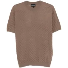 Фактурная футболка с круглым вырезом