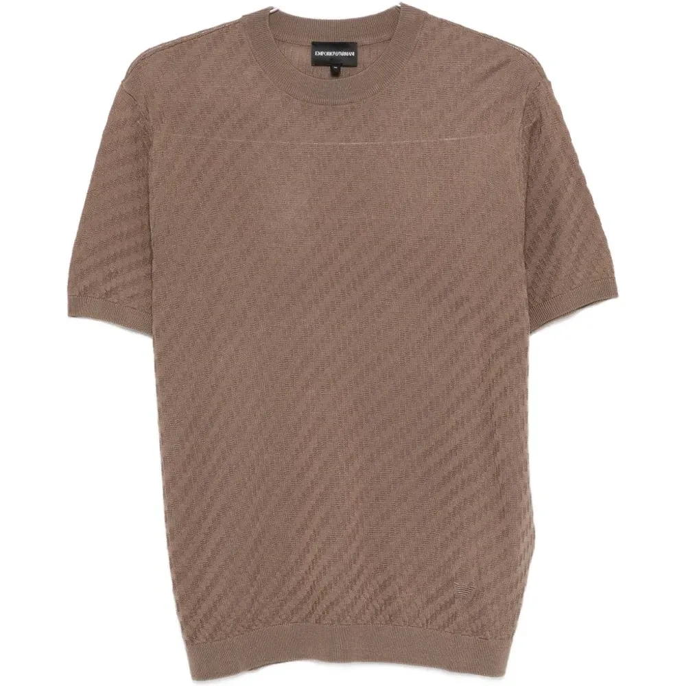 Фактурная футболка с круглым вырезом