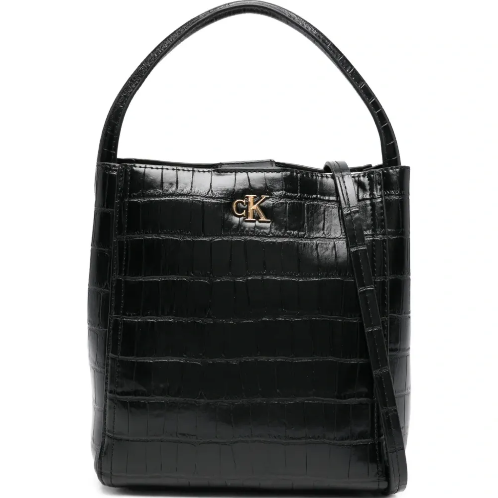 Сумка-тоут с ремнем и тиснением под крокодила