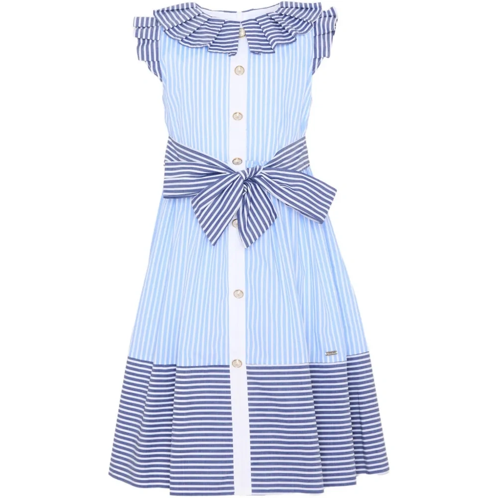 Полосатое платье с оборками