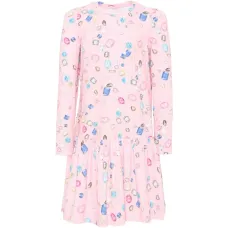 Платье с воланами и принтом в виде драгоценных камней