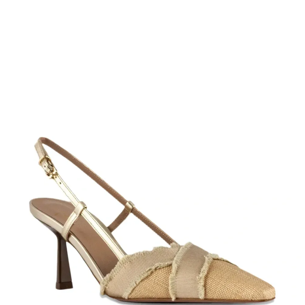 Босоножки из металлизированной кожи с бахромой Босоножки из металлизированной кожи с бахромой