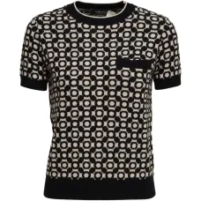 Футболка с геометрическим принтом и карманом Футболка с геометрическим принтом и карманом