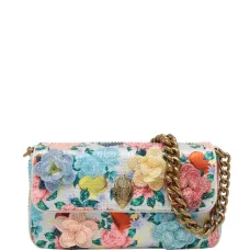 Маленькая плечeвая сумка с нашивкой в виде цветка и цепочкой