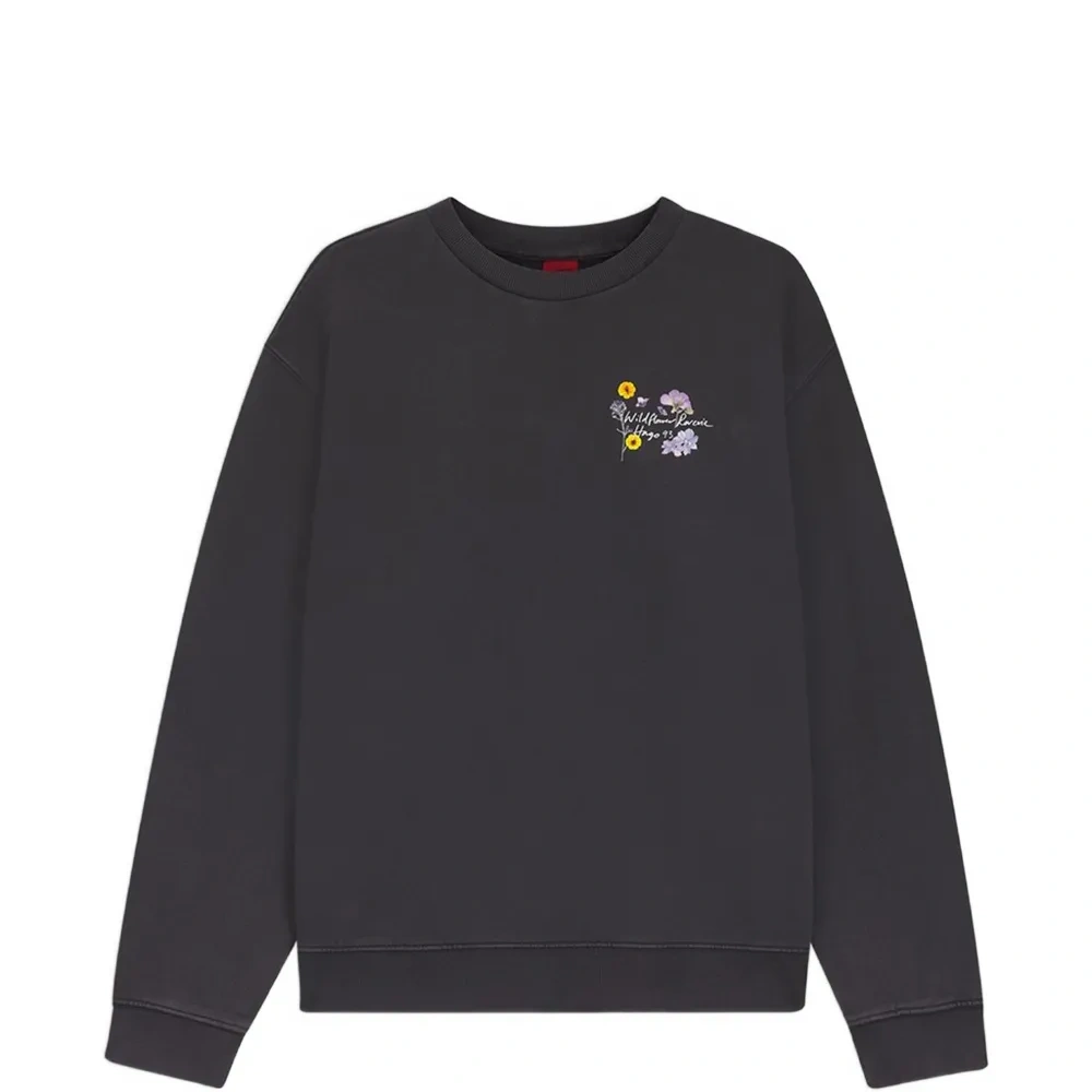 Свитшот с цветочным принтом и круглым вырезом