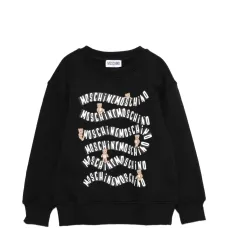 Свитшот с мотивом мишки и круглым вырезом