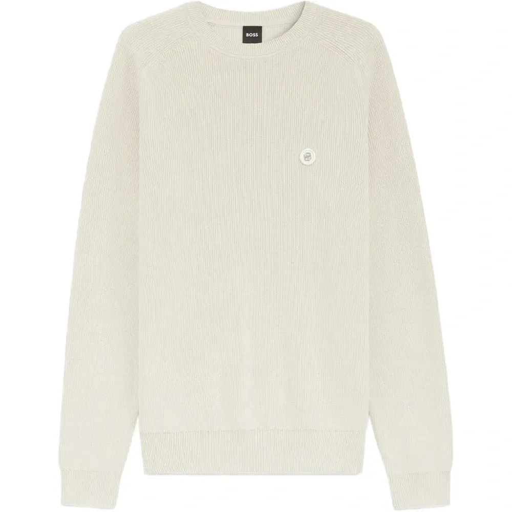 Вязаный свитер с круглым вырезом