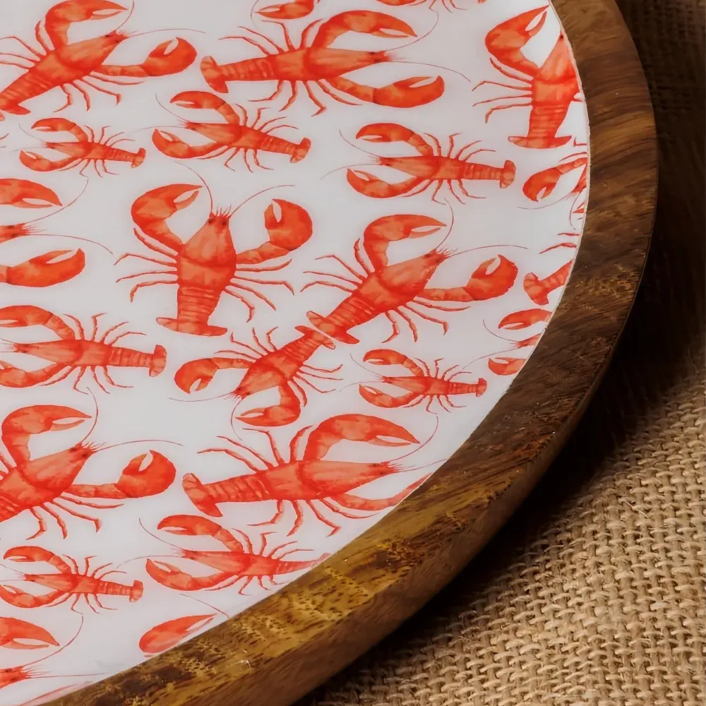 Большой поднос с принтом "омар"