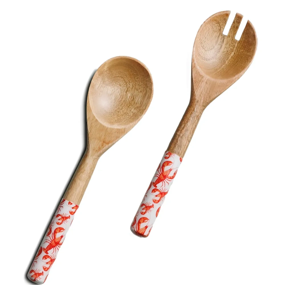 Салатные приборы с принтом в виде омаров