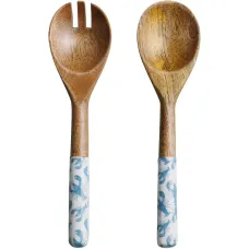 Салатная ложка из дерева с принтом в виде лобстера