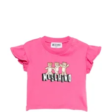 Футболка с принтом медвежонка и оборками