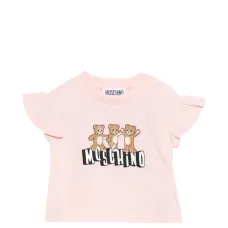 Футболка с рукавами с оборками и принтом "плюшевый мишка"