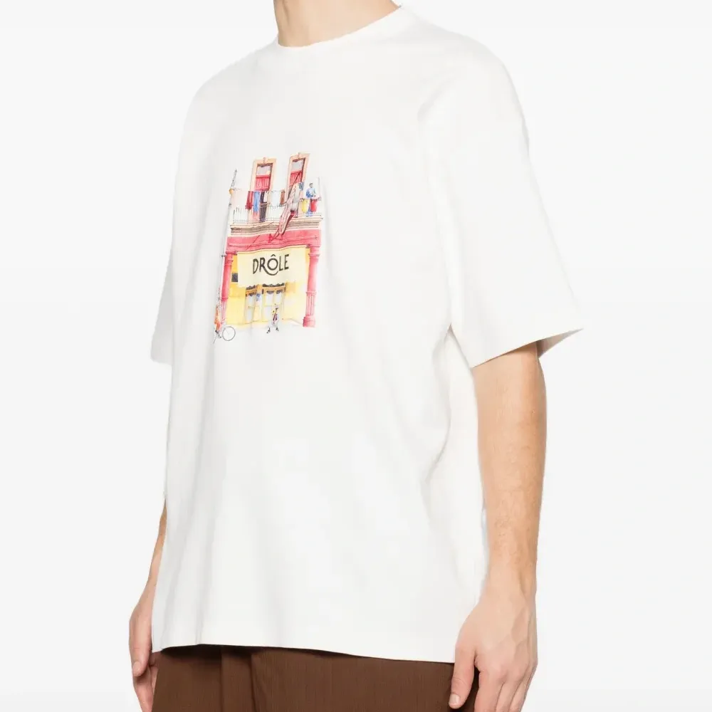 Футболка с принтом "Café" спереди