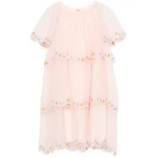 Многоярусное платье с вышивкой в виде звезд