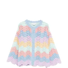 Кардиган в полоску с волнистым узором