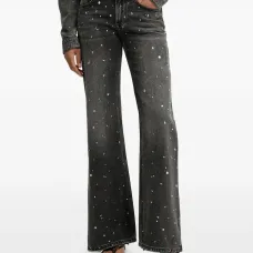 Расклешённые джинсы с украшениями