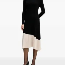 Платье миди с ребристыми вставками